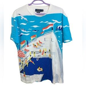 Polo Ralph Lauren Cruise Ship All Over Print Single Stitch Classic Fit Medium